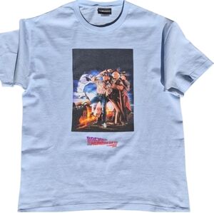 The Hundreds × Back To The Future Powder Blue Graphic T'Shirt, L, Blue.